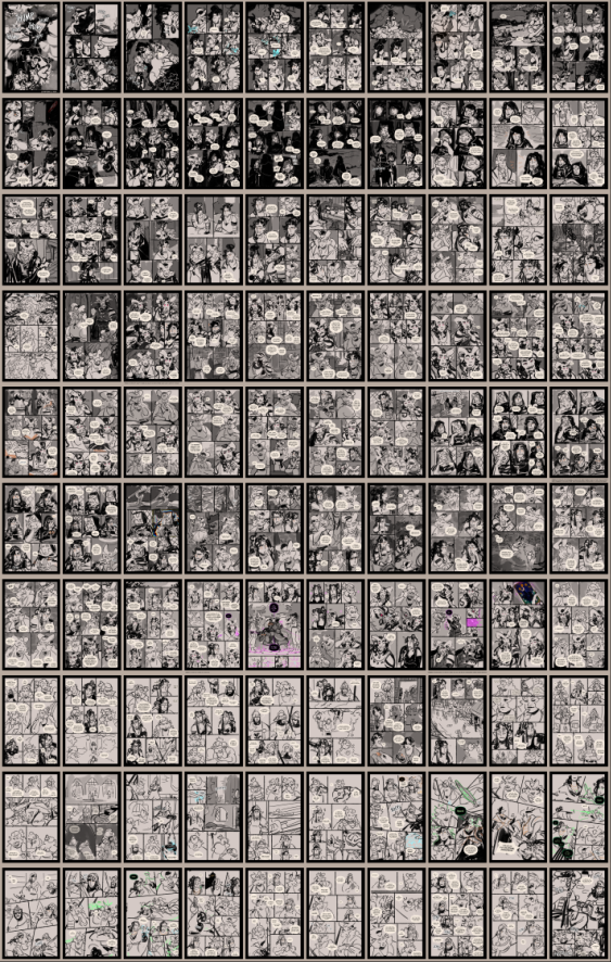 a screenshot of 100 thumbnails